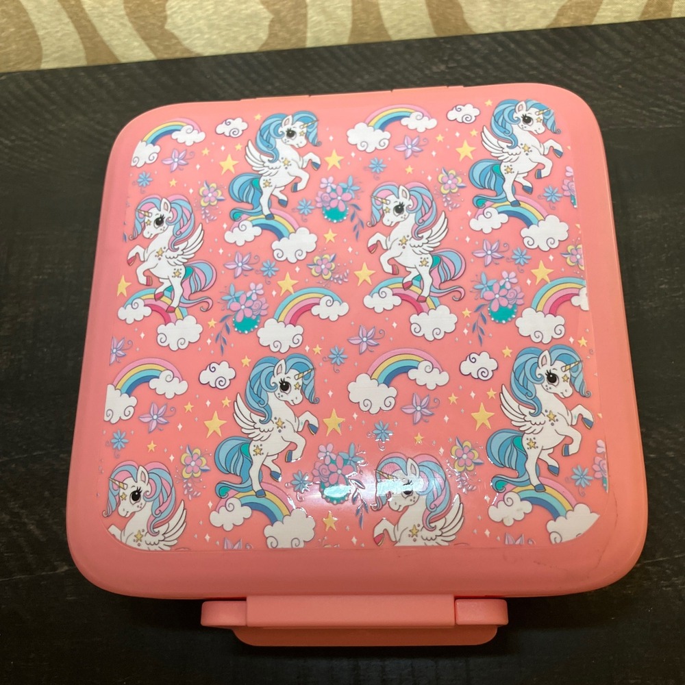 Pink Unicorn Bento Lunch Box Set with Insulated Stainless Steel Food Jar Jar - Picture 2 of 8